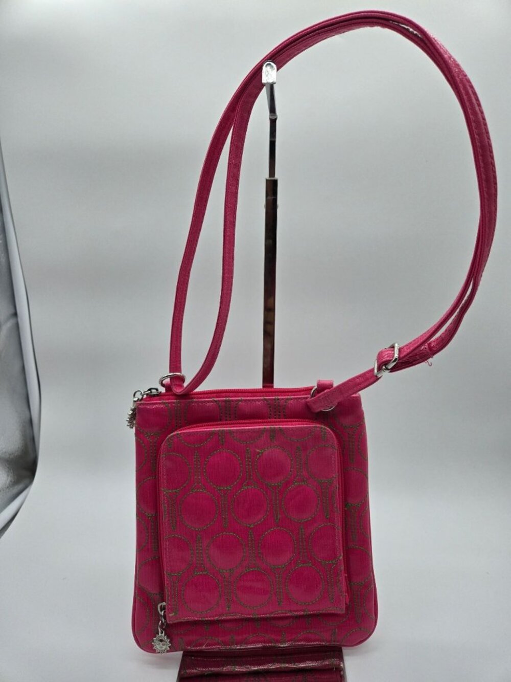 Sunny Hawaii Pink Golf Tee Crossbody Bag Green Golf Ball Print Mini Purse